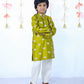 MEHENDI GREEN ELEPHANT SILK KURTA SET