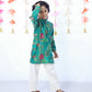 GREEN ANIMAL PRINT KURTA SET
