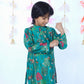 GREEN ANIMAL PRINT KURTA SET