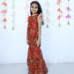 RUSTIC RED ANIMAL PRINT  KURTA SHARARA SET
