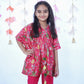PINK PRINTED KAFTAAN WITH STRAIGHT PANTS