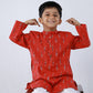 RED KURTA WITH COTTON WHITE PANTS