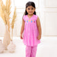 PASTEL PINK EMBROIDERED KURTI SET
