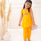 ORANGE ORGANIC MUL COTTON FRILL KURTI SET
