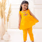 ORANGE ORGANIC MUL COTTON FRILL KURTI SET