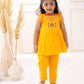 ORANGE ORGANIC MUL COTTON FRILL KURTI SET
