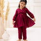 MAROON ORGANIC MUL COTTON  KURTI SET