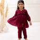 MAROON ORGANIC MUL COTTON  KURTI SET