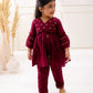 MAROON ORGANIC MUL COTTON  KURTI SET
