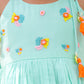 PASTEL SEA GREEN ORGANIC MUL COTTON EMBROIDERED KURTI SET