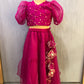 PINK ORGANZA AND PURE BANDHEJ LEHENGA SET