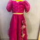 PINK ORGANZA AND PURE BANDHEJ LEHENGA SET