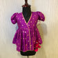 PURPLE ANGRAKHA PATTERN SILK FROCK