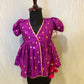 PURPLE ANGRAKHA PATTERN SILK FROCK