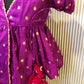 PURPLE ANGRAKHA PATTERN SILK FROCK