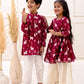 MAROON PICHWAYI KURTA SET