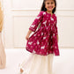 MAROON PICHWAI KURTI SET