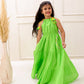 NEON TIERED TASSEL DRESS