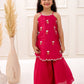 MAROON SILK SCALLOP SET