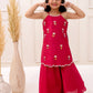 MAROON SILK SCALLOP SET
