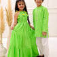 NEON GREEN EMBROIDERED KURTA SET
