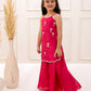 MAROON SILK SCALLOP SET