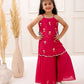 MAROON SILK SCALLOP SET