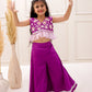 PURPLE CUTWORK  AND FRILL SET