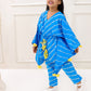 BLUE LEHERIYA KAFTAN SET
