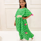 GREEN ASYMMETRIC LEHERIYA KAFTAN SET