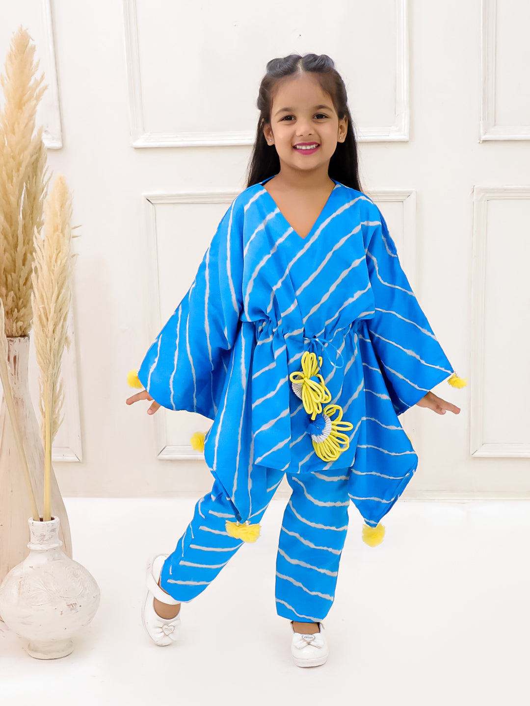 BLUE LEHERIYA KAFTAN SET