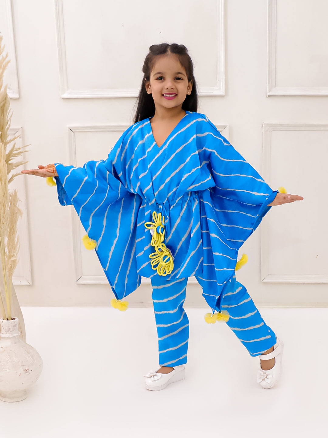 BLUE LEHERIYA KAFTAN SET