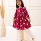 MAROON PICHWAI KURTI SET