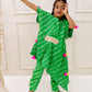 GREEN ASYMMETRIC LEHERIYA KAFTAN SET