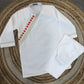 DIAGONAL BUTTON DETAILING, WHITE KURTA SET
