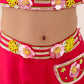 PINK PETAL EMBROIDERED CROP TOP PANTS