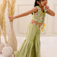 OLIVE BLOOM 3D EMBROIDERED SHARARA SET