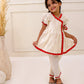 CREAM AND RED ANGRAKHA SET