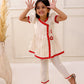 CREAM AND RED ANGRAKHA SET