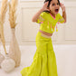 LIGHT GREEN EMBROIDERED CROP TOP SHARARA SET