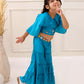 RAMA SILK CROP TOP SHARARA SET