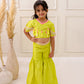 LIGHT GREEN EMBROIDERED CROP TOP SHARARA SET