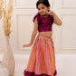 PURPLE GLOW,STRIPE LEHENGA SET