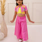 3D CHARM,PINK EMBROIDERED JACKET SET