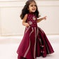 MAROON HALTER NECK CROP TOP LEHENGA SET