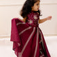 MAROON HALTER NECK CROP TOP LEHENGA SET