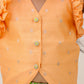 PEACH AND STRIPES ,VEST COAT SET
