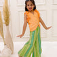 PEACH AND STRIPES ,VEST COAT SET