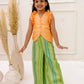 PEACH AND STRIPES ,VEST COAT SET