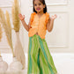 PEACH AND STRIPES ,VEST COAT SET
